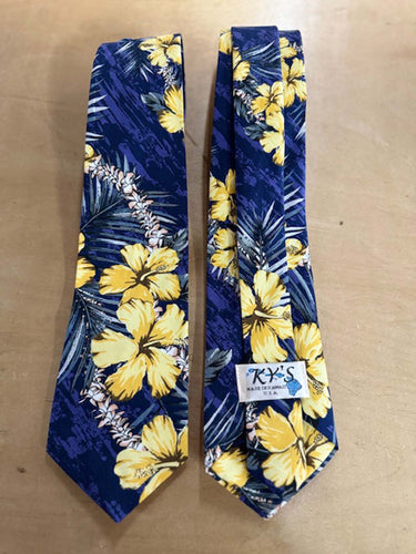 Hibiscus print Hawaii tie handmade in Hawaii