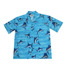 Load image into Gallery viewer, Premium Cotton Hawaiian Shirt with Marlin Fish Print
