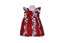 Load image into Gallery viewer, Red dress with white floral pattern on a mannequin against a white background
