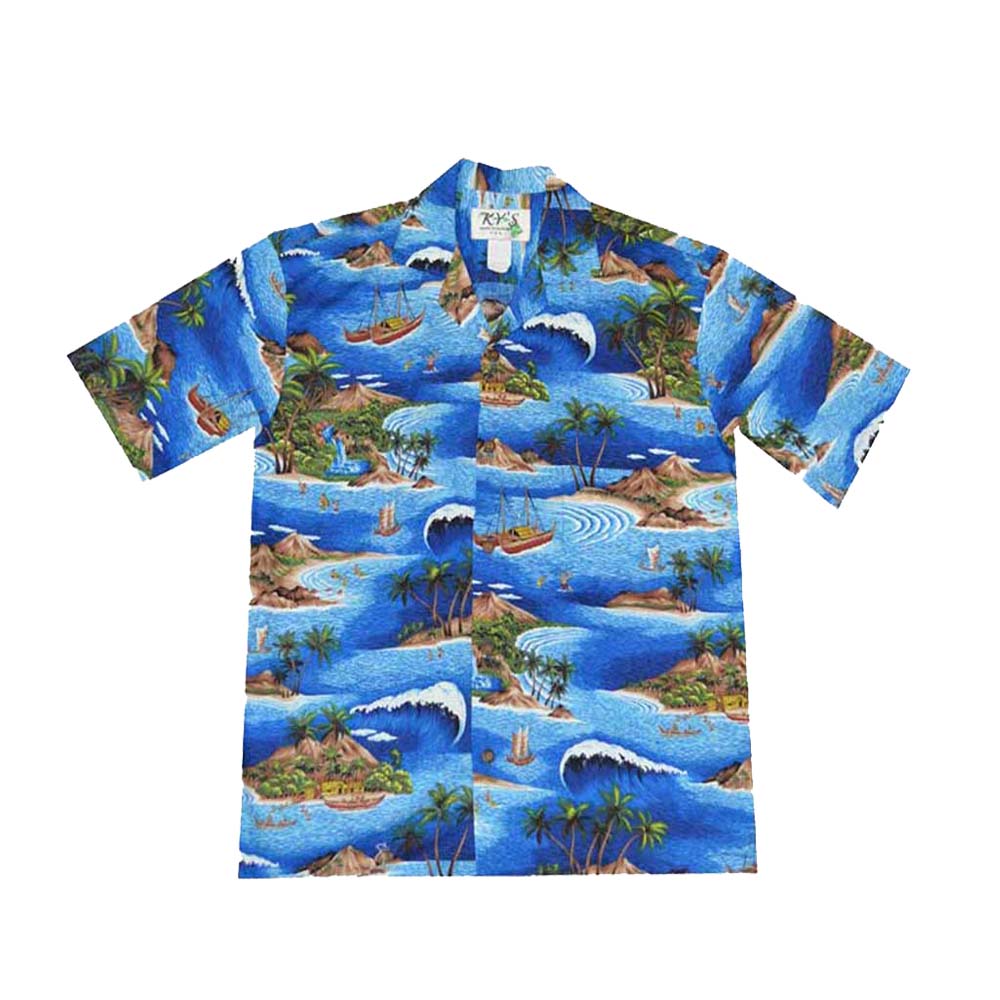 Men’s Original Hawaii Print Cotton Aloha Shirt