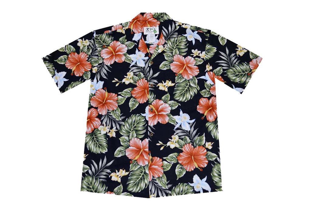 Kahala Hibiscus Men's Hawaiian Cotton Shirt