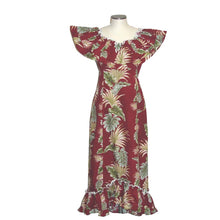Load image into Gallery viewer, Hawaii Leaf Traditional Muumuu Red Dress
