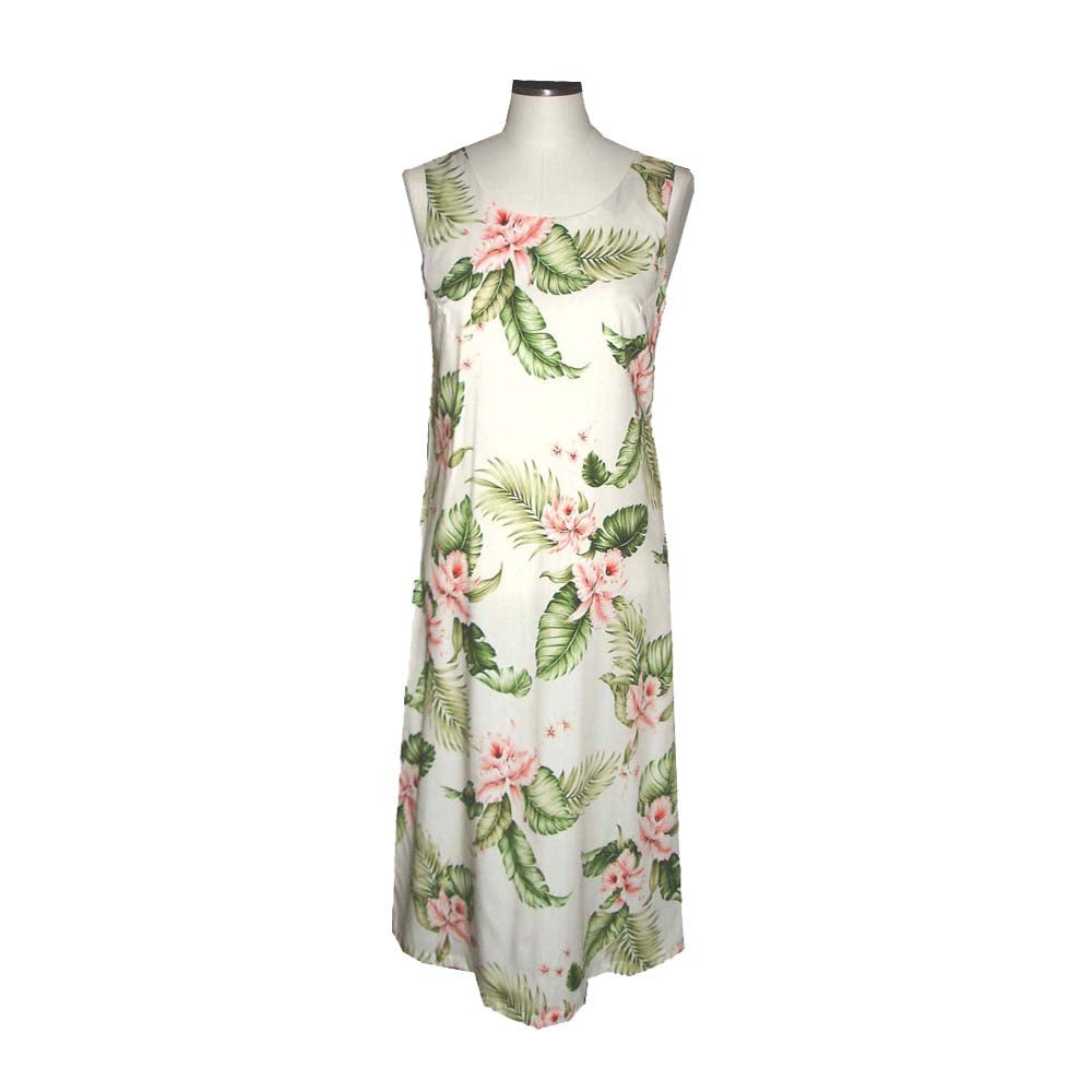 Coral Orchid Rayon Hawaiian Sundress