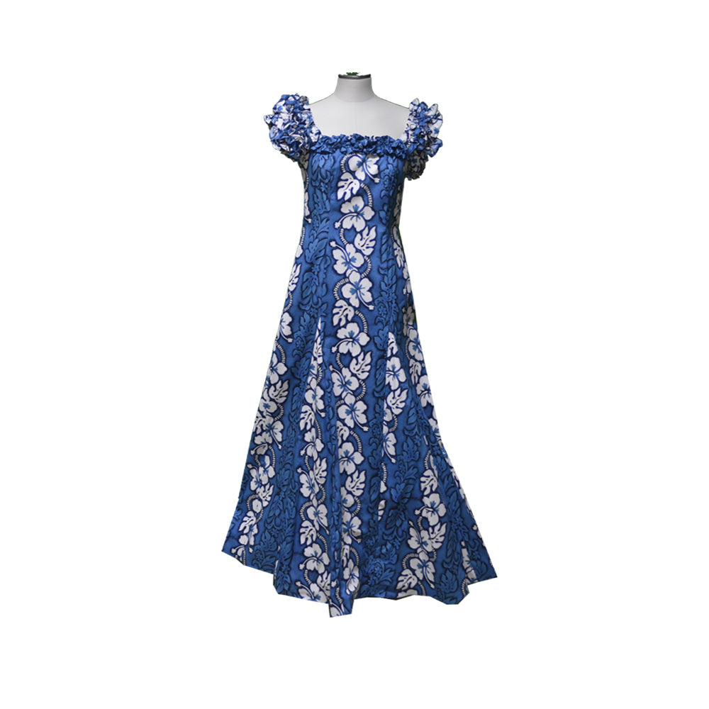 White Hibiscus Hawaiian Muumuu Wedding Dress
