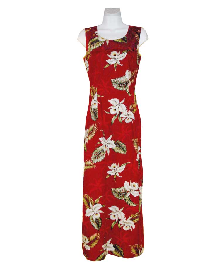 White Orchid Maxi Tank Dress Made In Hawaii