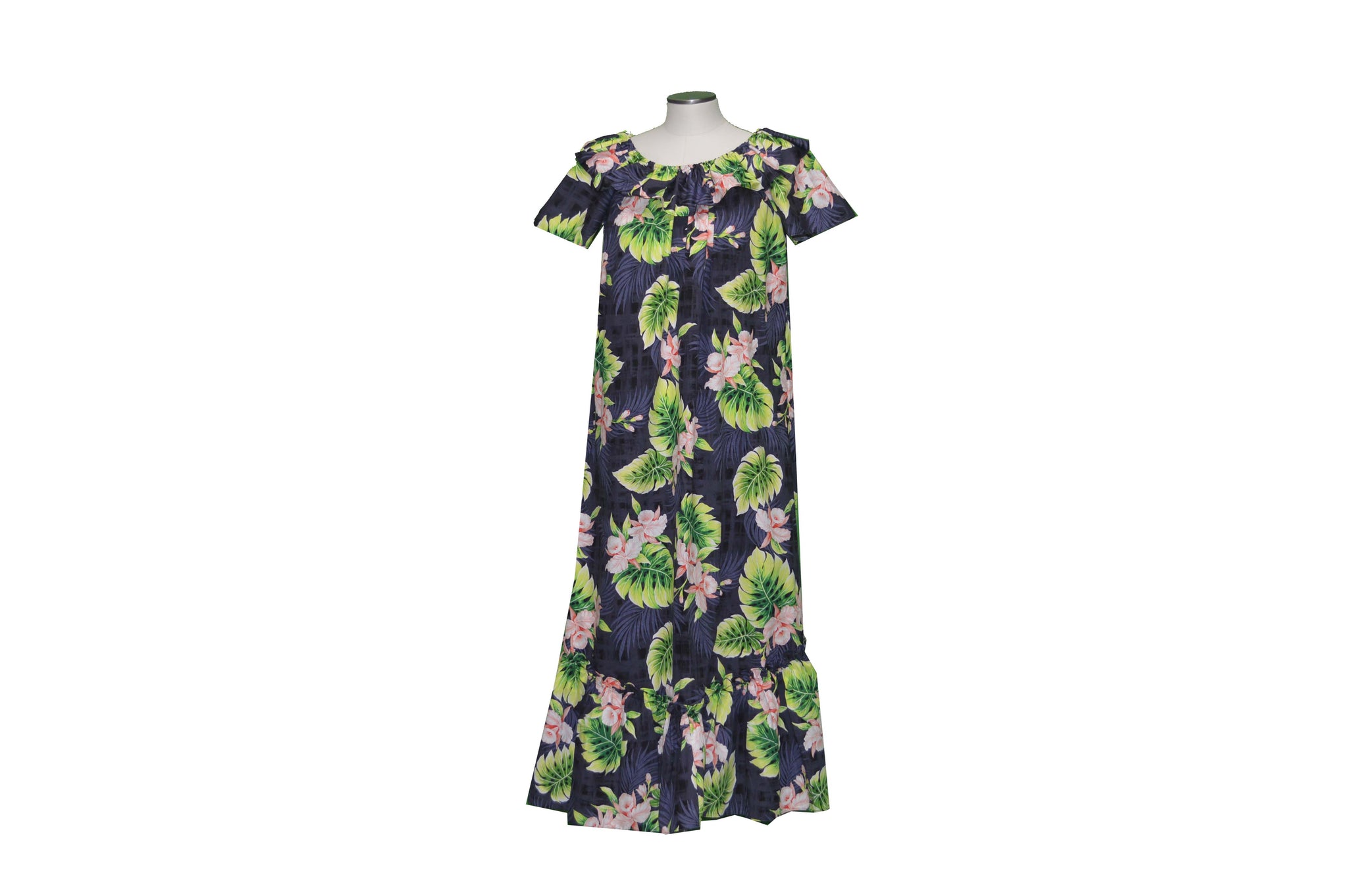 Ohana Island Long Muumuu Dress Made in Hawaii USA| Edens Hawaii Black / S