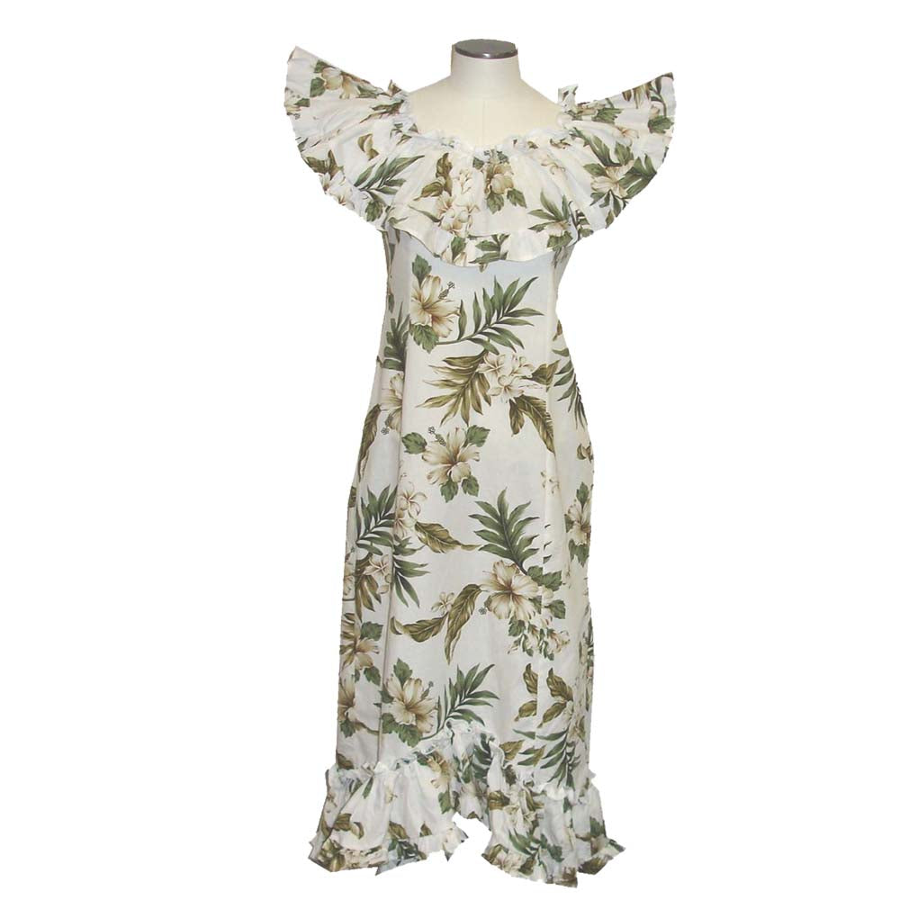Traditional Muumuu Dress – Hibiscus Print
