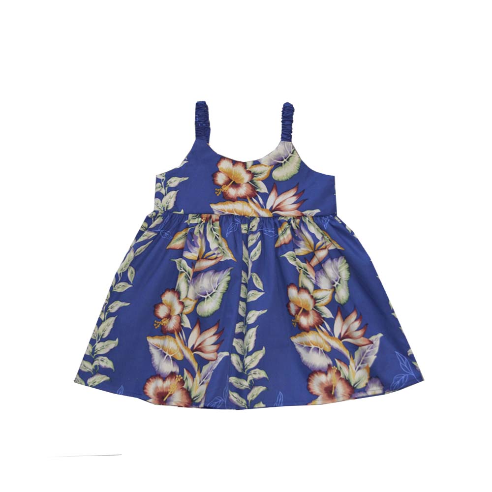 anthurium dress Anthurium Design Hawaiian Girls Dress| Hawaiian Dresses for Girl Navy / 4 ages