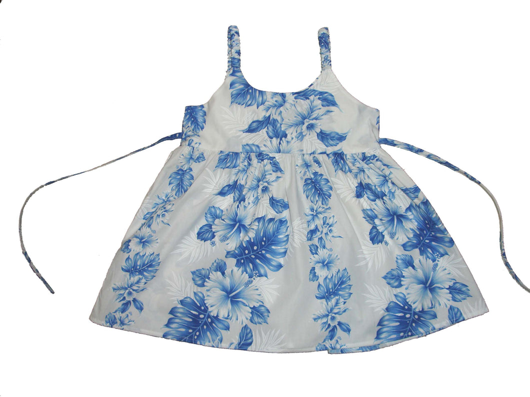Matching Family Hawaiian Outfits in Blue Hibiscus
