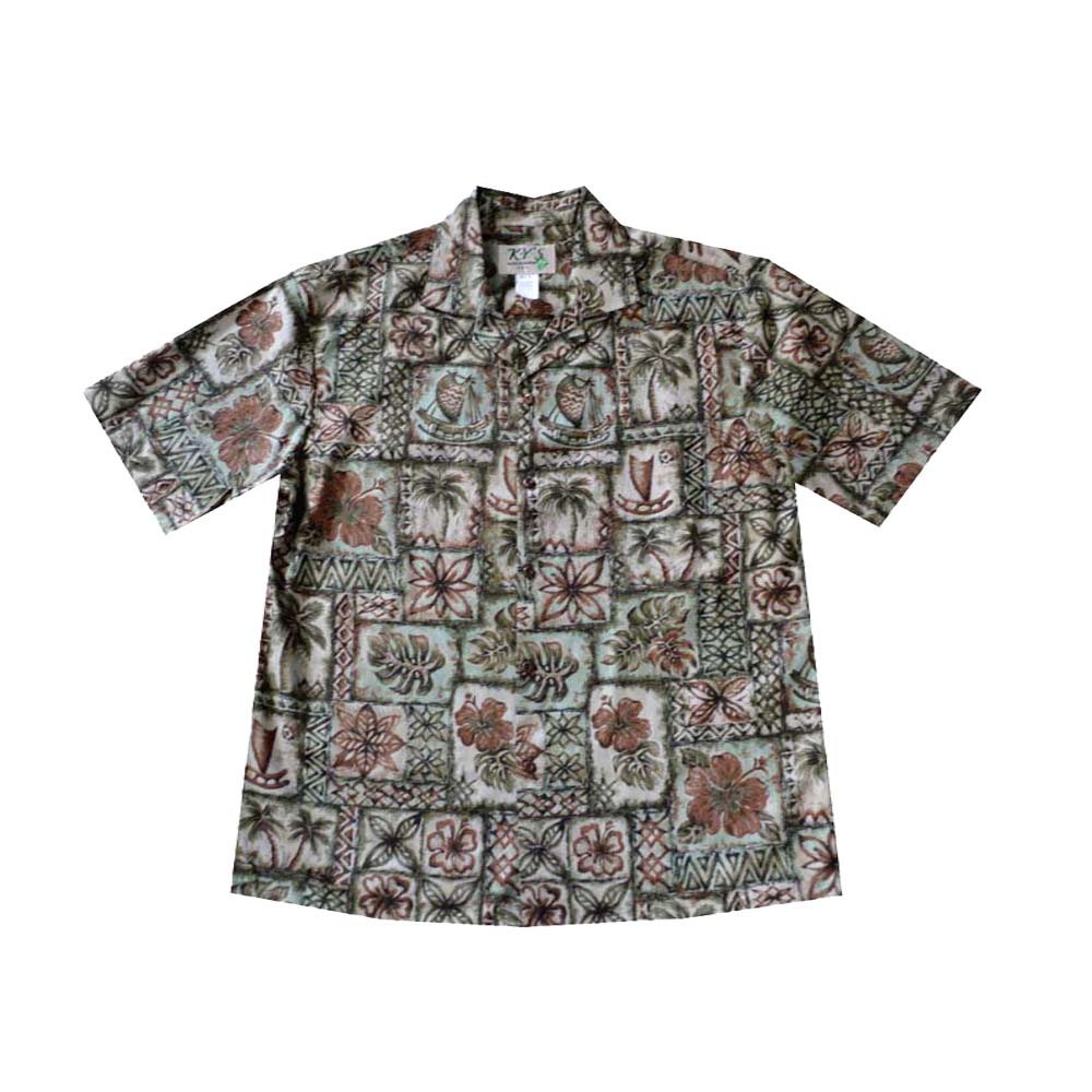 Samoan Tapa Hawaiian Cotton Shirt | Ky Hawaiian Shirt Made in Hawaii ...