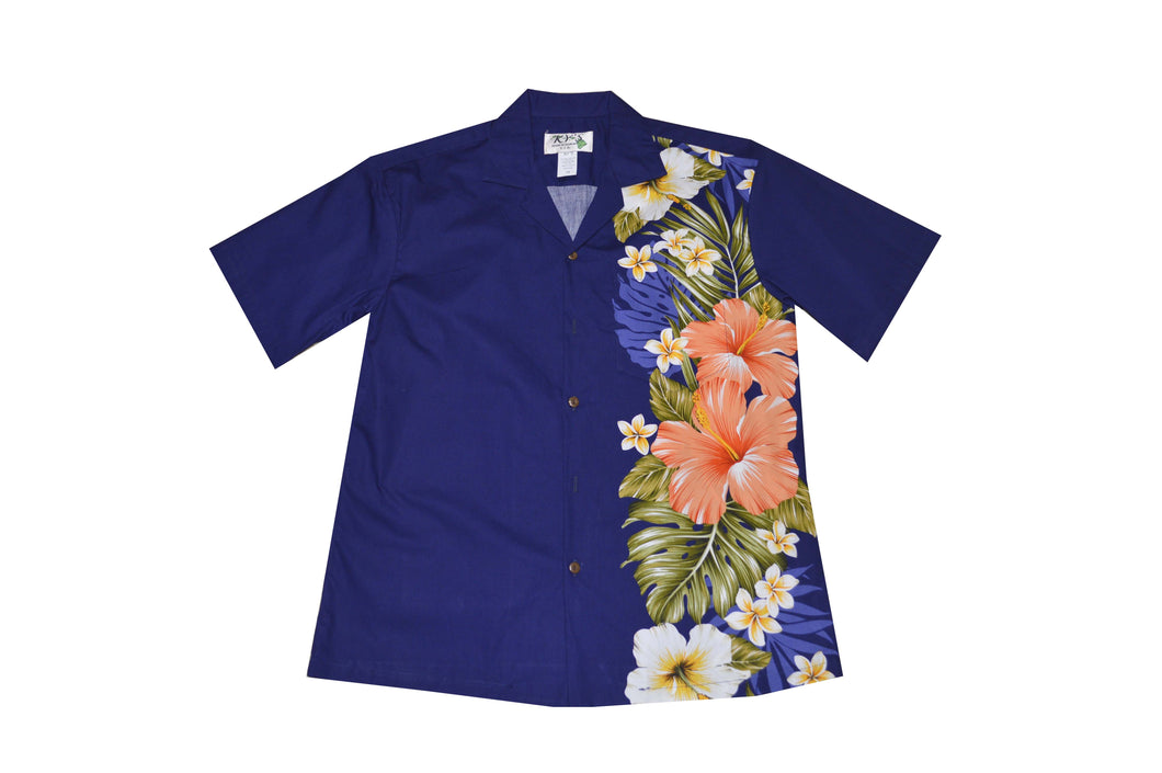 Purple Hibiscus Matchable Couple Hawaiian Dress Shirt