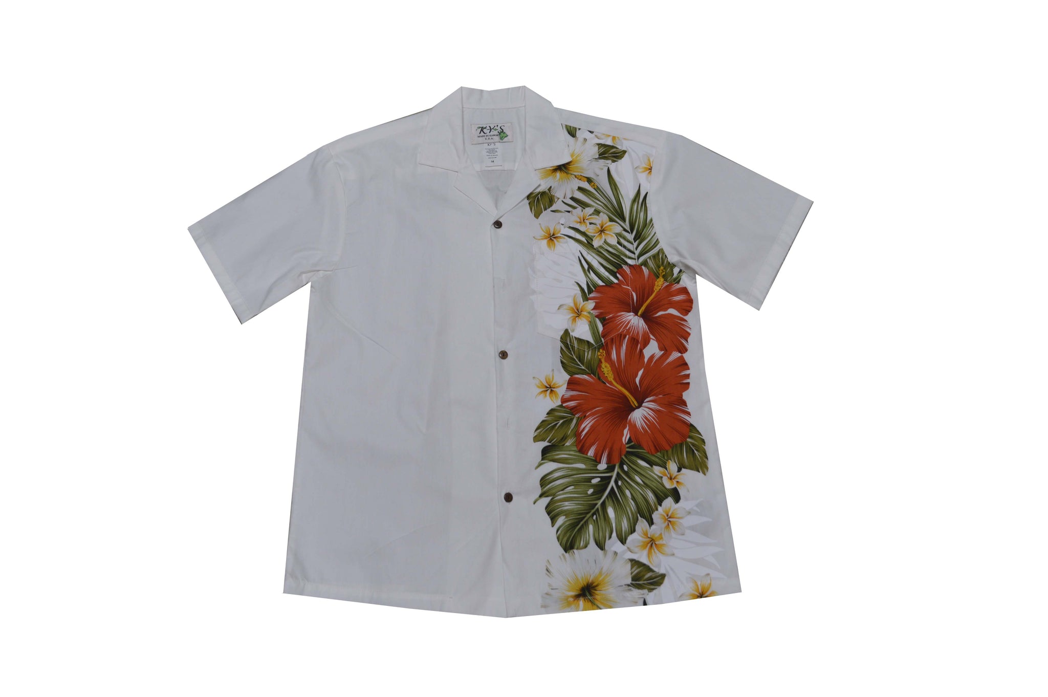 Purple Hibiscus Matchable Couple Hawaiian Dress Shirt White / Shirt-3XL size