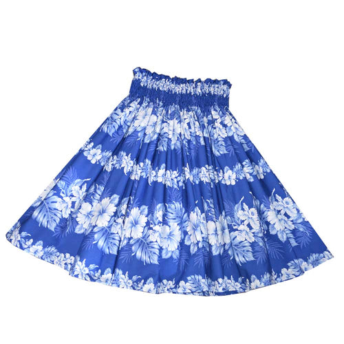 blue hibiscus Hawaiian hula pa'u skirt