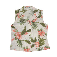 Load image into Gallery viewer, Coral Hibiscus Sleeveless Hawaiian Blouse Made In Hawaii
