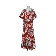 Load image into Gallery viewer, 100% cotton A-line Hawaiian muʻumuʻu, sweetheart neckline, short sleeves
