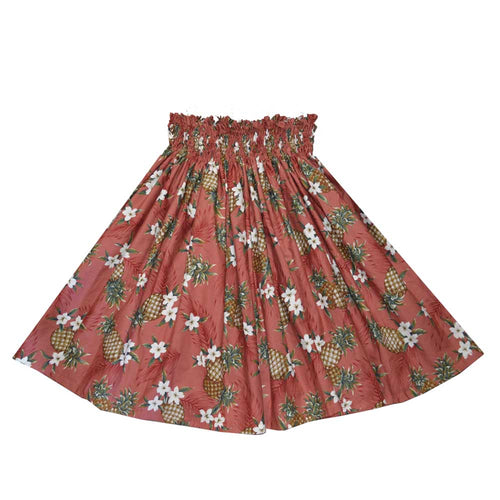 golden pineapple plumeria flower in red hula skirt