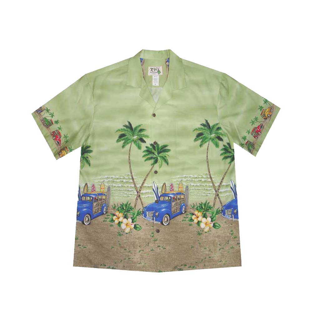 Father Son Matching in Woody Beach | Daddy Son Matching Hawaiian Shirt Son - Size 16 Year / Green