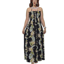 Load image into Gallery viewer, Hawaii Leaf Tube Top Maxi Hawaiian Dress
