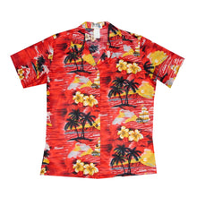 Load image into Gallery viewer, Hawaii Sunset Women&#39;s Camp Shirt Made In Hawaii
