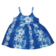 Load image into Gallery viewer, Blue Hibiscus Hawaiian Girls Dress
