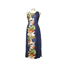 Load image into Gallery viewer, Tropical Hawaiian floral tank dress navy blue
