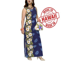 Load image into Gallery viewer, Yellow Hibiscus Long Tank Dress With Side Flowers
