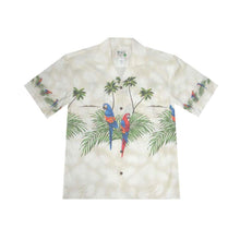 Load image into Gallery viewer, Men&#39;s Parrot Paradise Border Hawaiian Shirt in Cream Color
