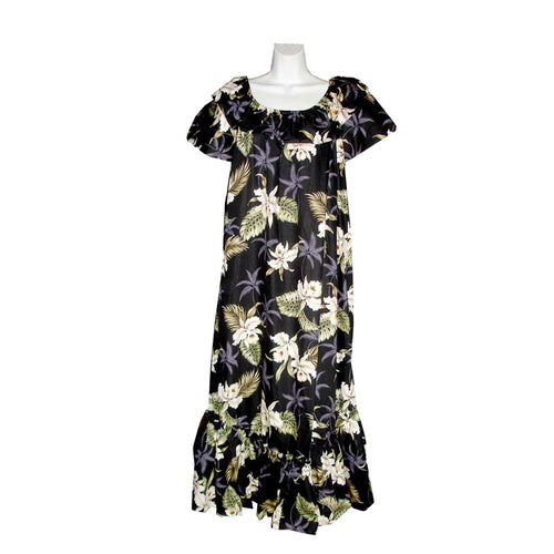 Loose fit plus size red Hawaiian muumuu dress with side pocket