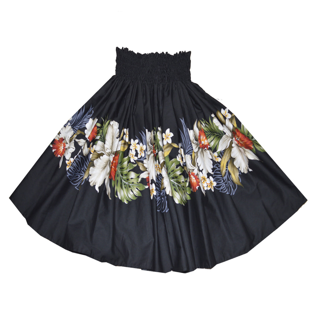 【AGNEL】LOVE HAWAII SKIRT Hawaiian Handmade Tropical Pa'u Hula Skirt with Blue Flower