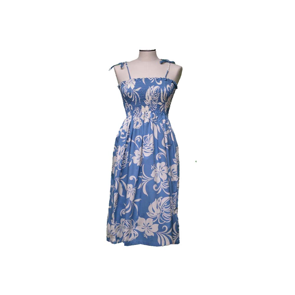 Classic Hibiscus Tube Top Maxi Hawaiian Dress