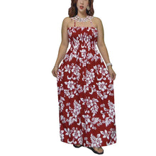 Load image into Gallery viewer, White Hibiscus Tube Top Maxi Hawaiian Dress
