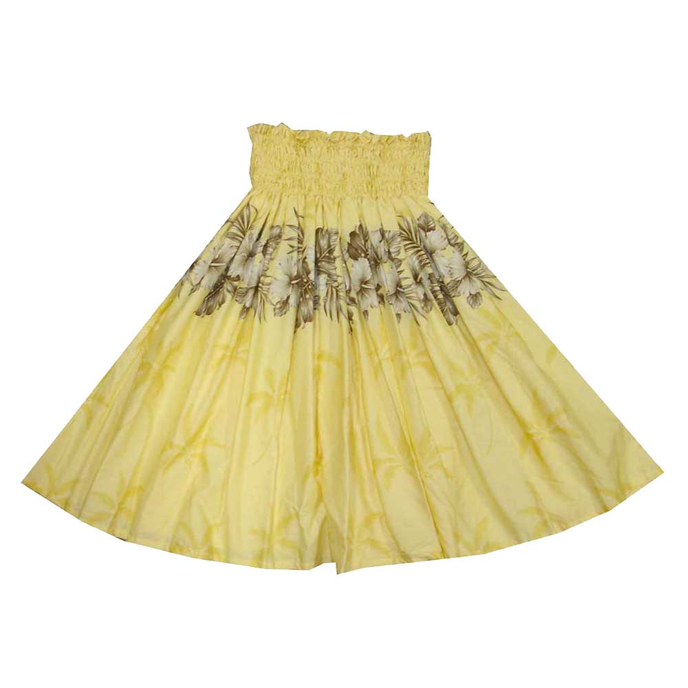 Vintage Hibiscus Yellow Hula Skirt Made in Hawaii
