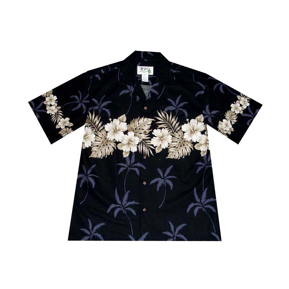 Vintage Hibiscus Men's Hawaiian Cotton Shirt