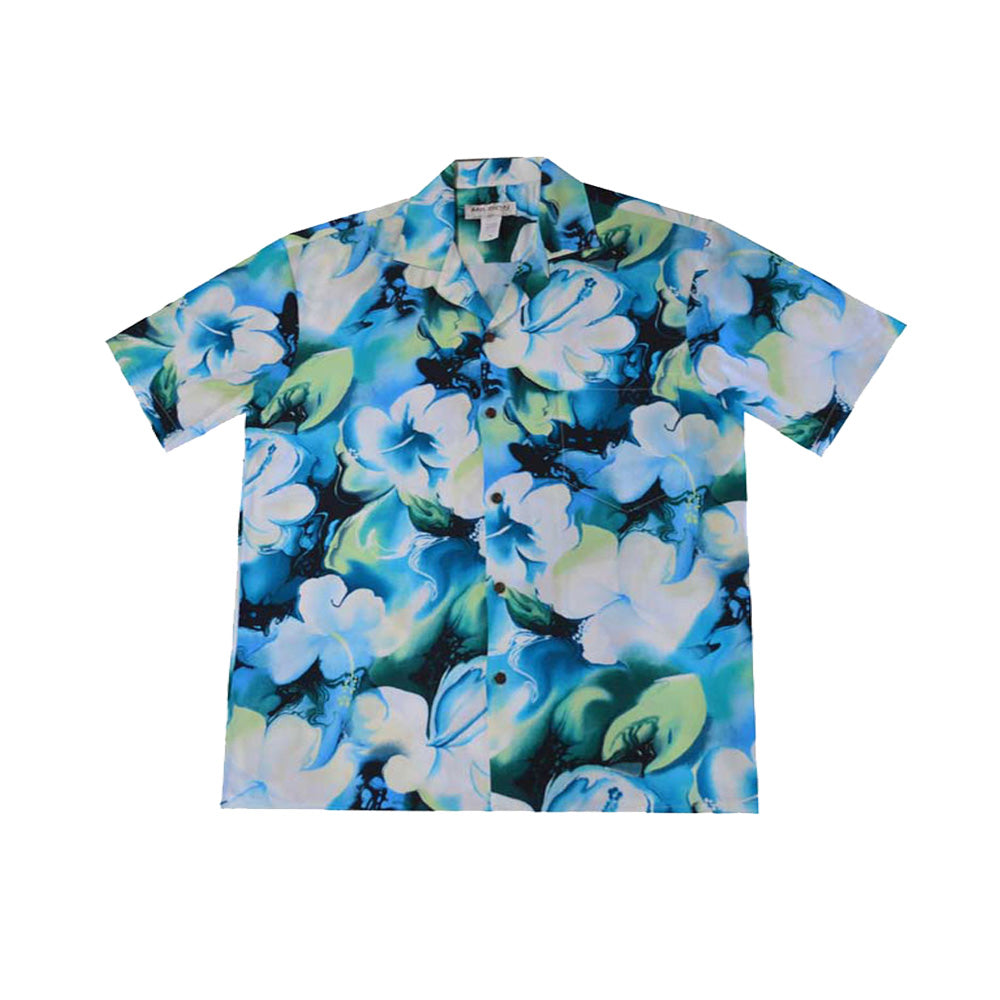 Watercolor Hibiscus Rayon Hawaiian Shirt