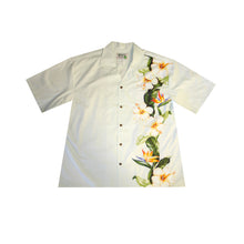 Load image into Gallery viewer, White Hibiscus Side Hawaiian Cotton Shirt
