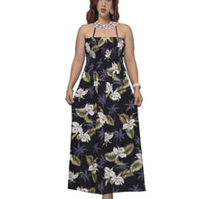 Load image into Gallery viewer, White Orchid Tube Top Maxi Hawaiian Dress
