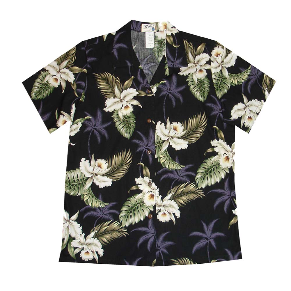White Orchid Women's Camp Shirt Made In Hawaii
