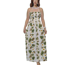 Load image into Gallery viewer, Yellow Hibiscus Tube Top Maxi Hawaiian Dress
