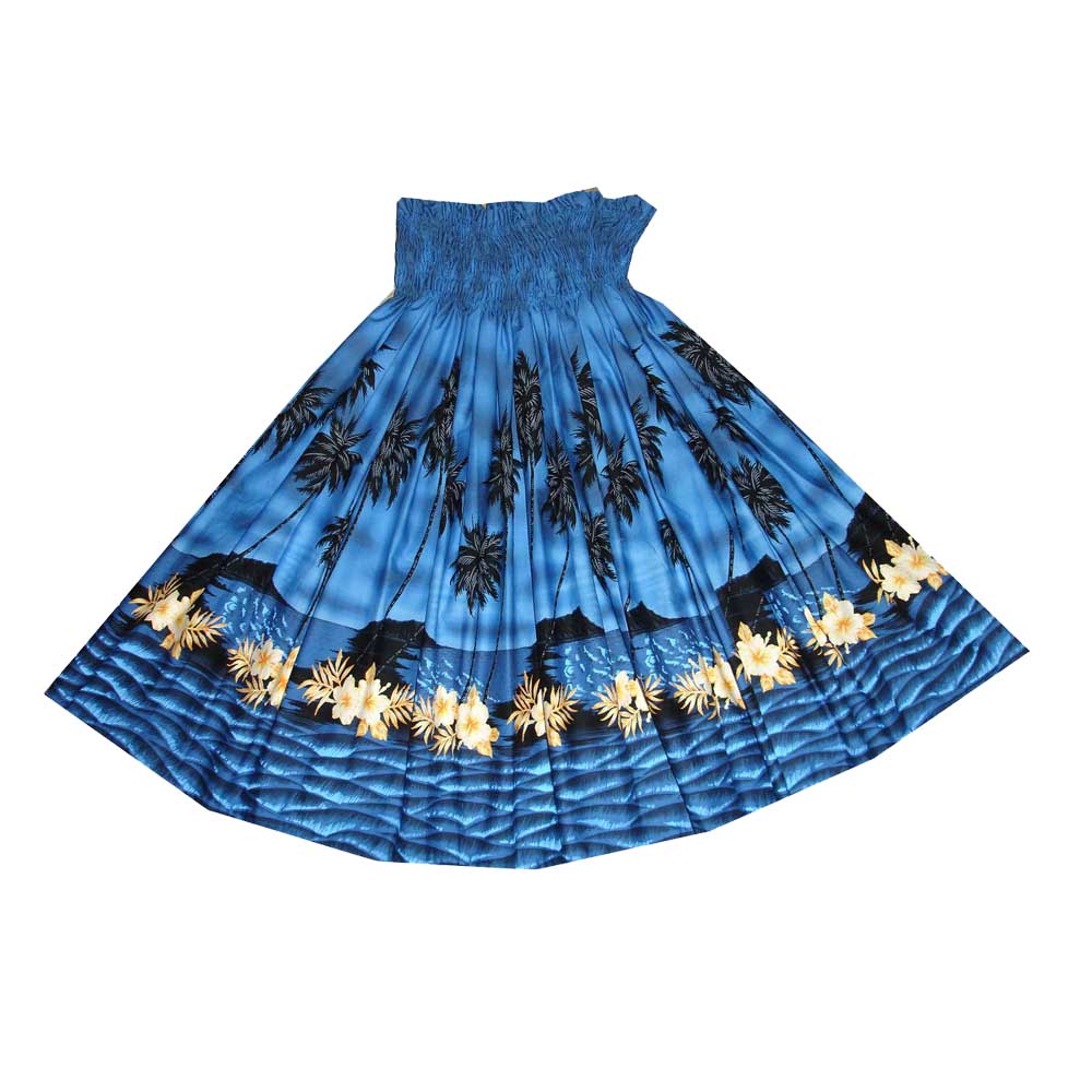 hawaiian hula  blue skirt