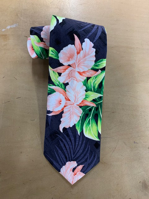 Ohana Orchid Hawaiian Men's Tie