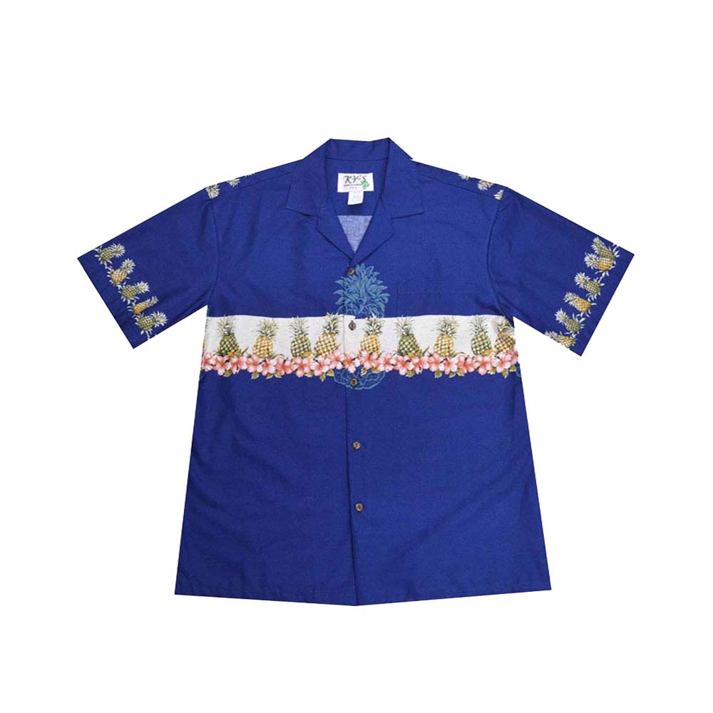 Pineapple Father Son Matching Hawaiian Shirt |daddy Son Matching Shirt Son - Size 10 Year / Navy