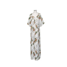 Load image into Gallery viewer, White Hawaiian muumuu dress for women with Pineapple print – Honolulu handmade
