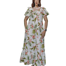Load image into Gallery viewer, Coral Hibiscus Muumuu Made In Hawaii- USA | Long Cotton Muumuu Dress Plus size

