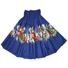Load image into Gallery viewer, Hilo Orchid Navy Hula Skirt Made in Hawaii
