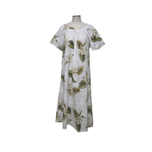Load image into Gallery viewer, White Hawaiian muumuu dress for women with Classic Orchid print – Honolulu made

